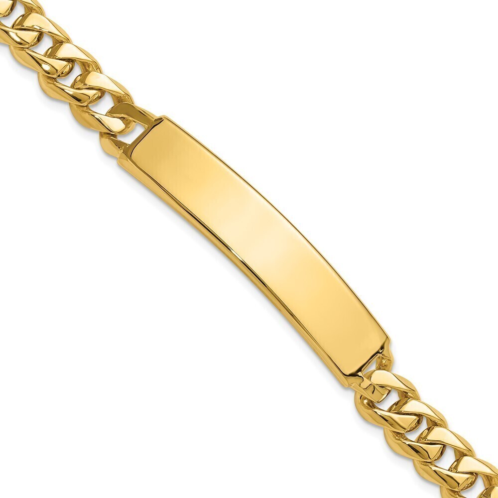 14k Yellow Gold Hand-polished Curb Link Id Bracelet
